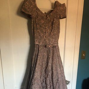Vintage 1950's Pink and Mauve lace Dress
